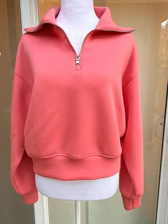Old Navy Bounce Fleece Half-Zip Pullover Sweatshirt - XS - Coho Salmon / Coral - Picture 1 of 7